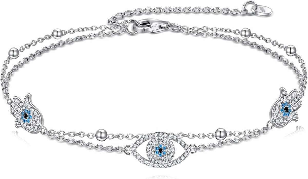 Women's 925 Sterling Silver Mustard Seed Cross Bracelet Christian Faith Jewelry Inspirational Gift for Mom Wife Sister
