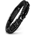 ✝ Men's Joshua 1:9 Bible Verse Bracelet – Adjustable Braided Leather Christian Cross Faith Jewelry Gift