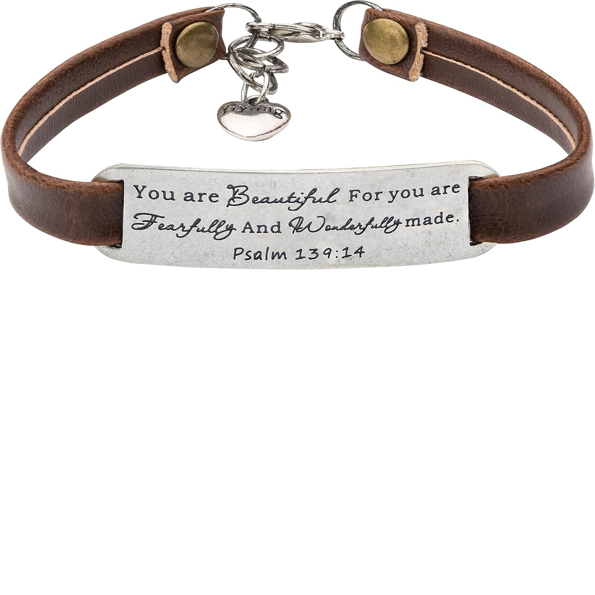 ✝ Women's Christian Leather Faith Bracelet Inspirational Bible Verse Jewelry Religious Gift for Baptism Christmas Birthday Daughter Sister Friend