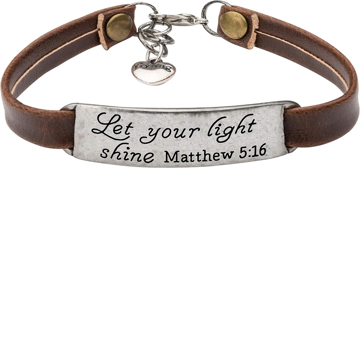 ✝ Women's Christian Leather Faith Bracelet Inspirational Bible Verse Jewelry Religious Gift for Baptism Christmas Birthday Daughter Sister Friend