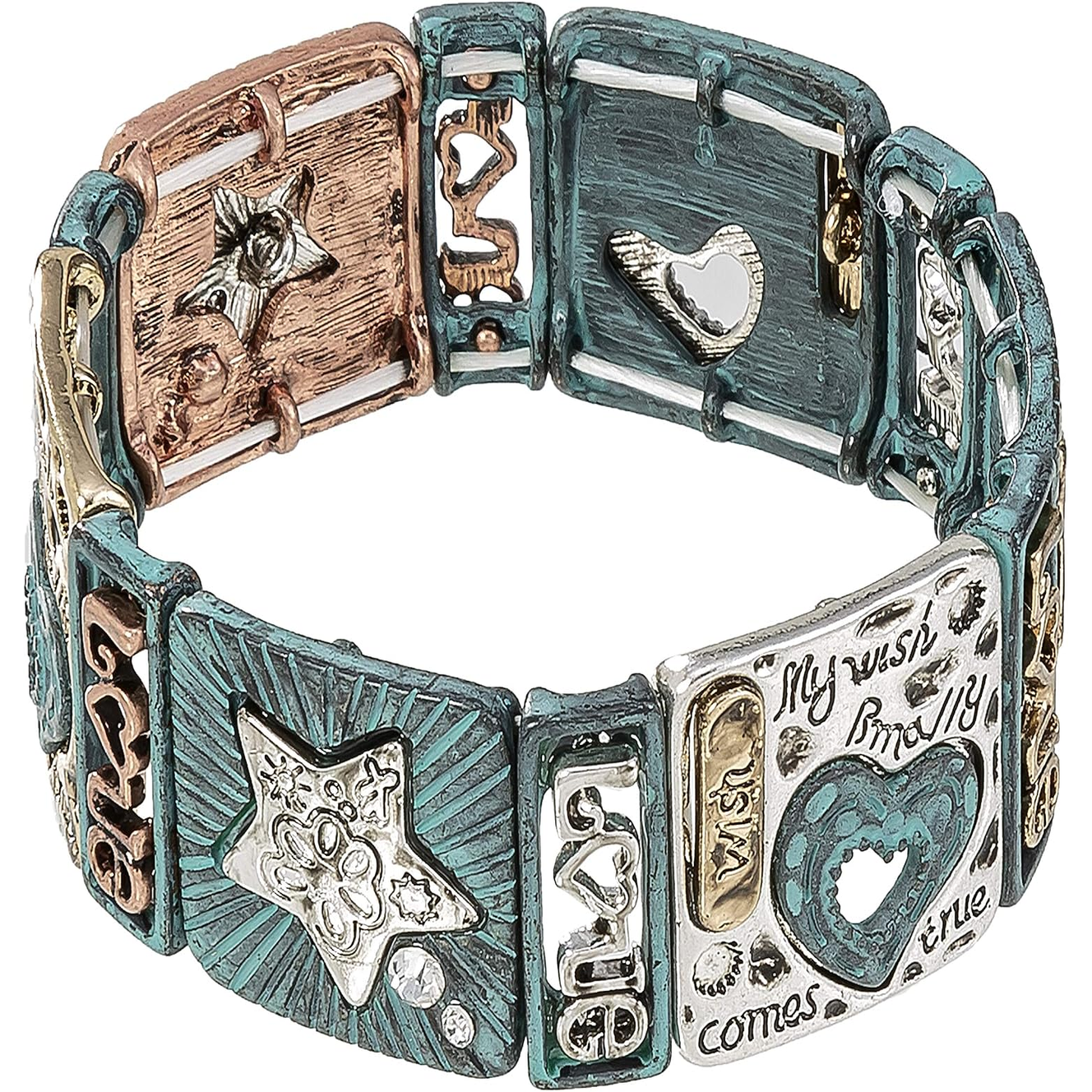 ✝ Religious Prayer Bracelet for Women – Heart Cross Faith Hope Christian Jewelry Gift for Mom Daughter Sister Friend