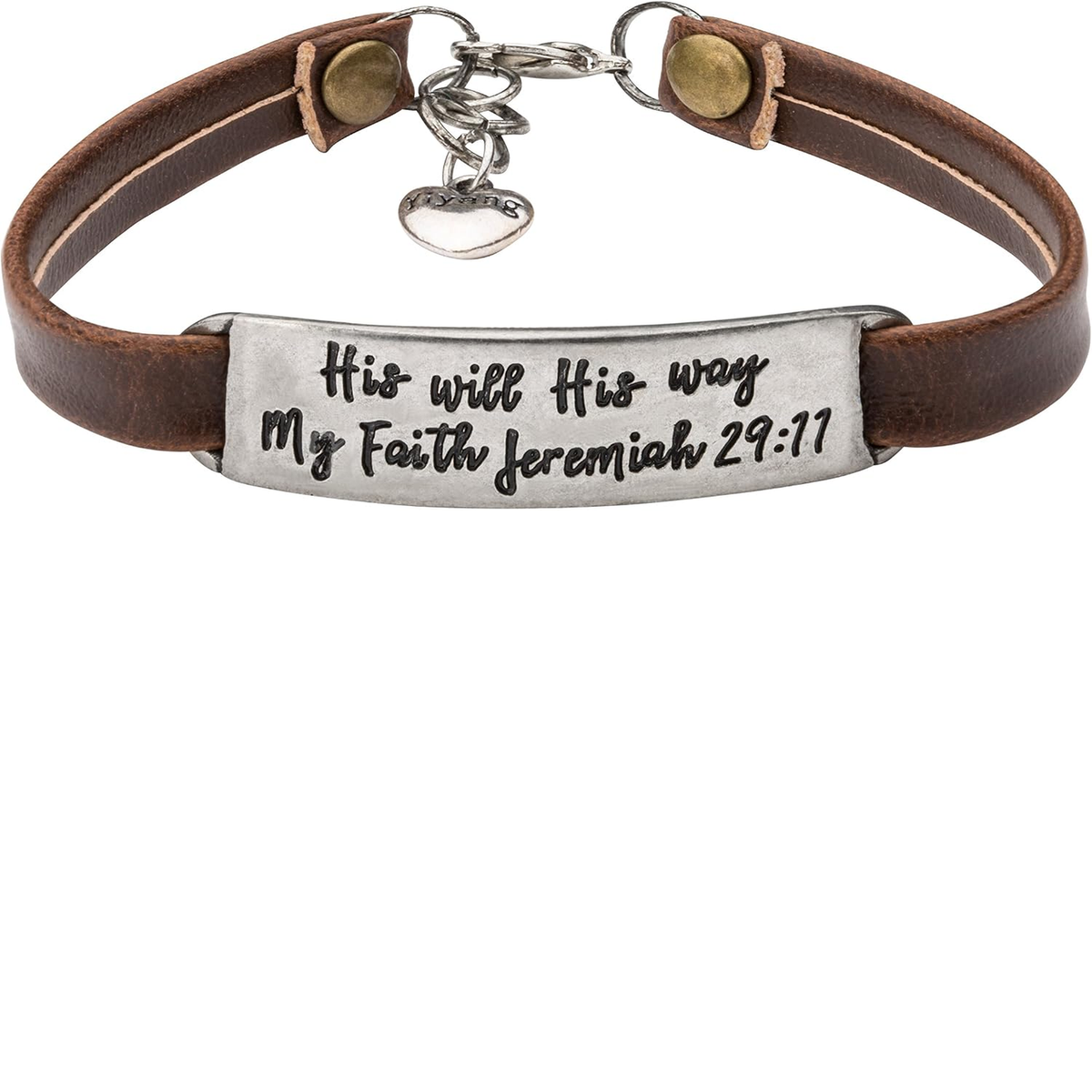 ✝ Women's Christian Leather Faith Bracelet Inspirational Bible Verse Jewelry Religious Gift for Baptism Christmas Birthday Daughter Sister Friend
