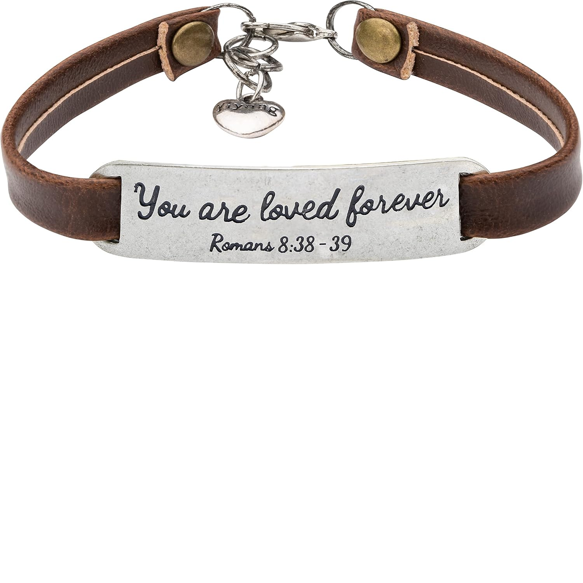 ✝ Women's Christian Leather Faith Bracelet Inspirational Bible Verse Jewelry Religious Gift for Baptism Christmas Birthday Daughter Sister Friend