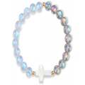 ✝ Women's Christian Cross Beaded Bracelet Catholic Religious Faith Inspirational Jewelry Gift for Mom Daughter Sister Friend