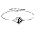 Women's Mustard Seed Cross Bracelet Sterling Silver Black Onyx Christian Faith Jewelry Gift for Mom