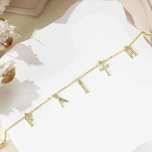 Women's 925 Sterling Silver Cross Bracelet Cubic Zirconia Christian Faith Hope Inspirational Religious Jewelry Gift
