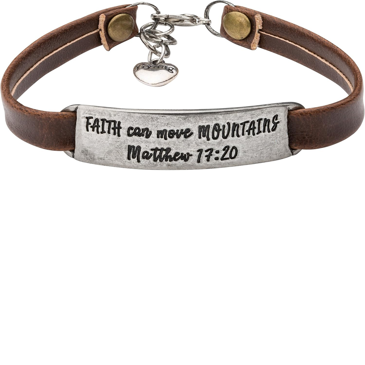 ✝ Women's Christian Leather Faith Bracelet Inspirational Bible Verse Jewelry Religious Gift for Baptism Christmas Birthday Daughter Sister Friend