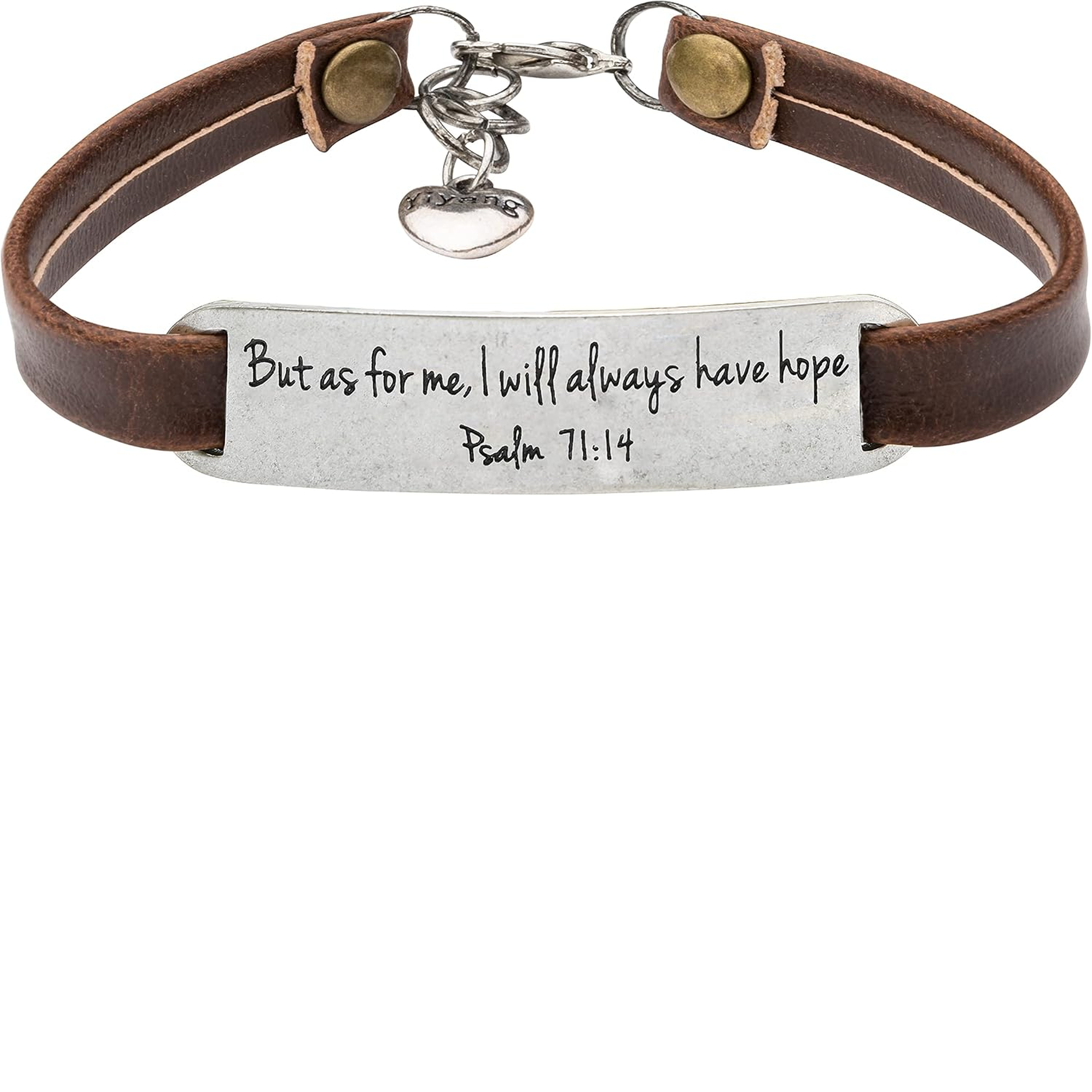 ✝ Women's Christian Leather Faith Bracelet Inspirational Bible Verse Jewelry Religious Gift for Baptism Christmas Birthday Daughter Sister Friend