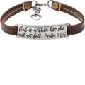 ✝ Women's Christian Leather Faith Bracelet Inspirational Bible Verse Jewelry Religious Gift for Baptism Christmas Birthday Daughter Sister Friend
