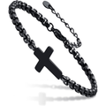 ✝ Men's Adjustable Cross Chain Bracelet Stainless Steel Christian Faith Religious Jewelry Gift for Men Women