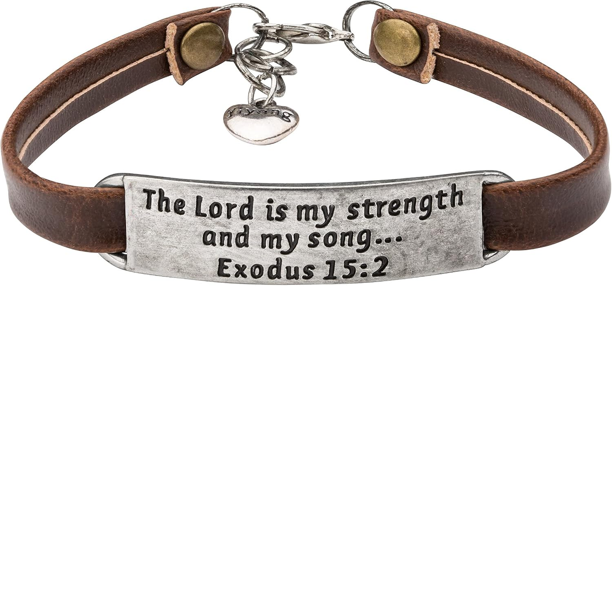 ✝ Women's Christian Leather Faith Bracelet Inspirational Bible Verse Jewelry Religious Gift for Baptism Christmas Birthday Daughter Sister Friend