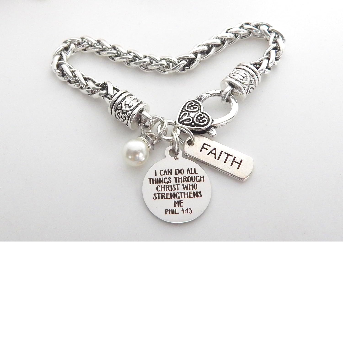✝ Women's Philippians 4:13 Bible Verse Bracelet Christian Faith Scripture Jewelry Inspirational Religious Gift for Women Friend