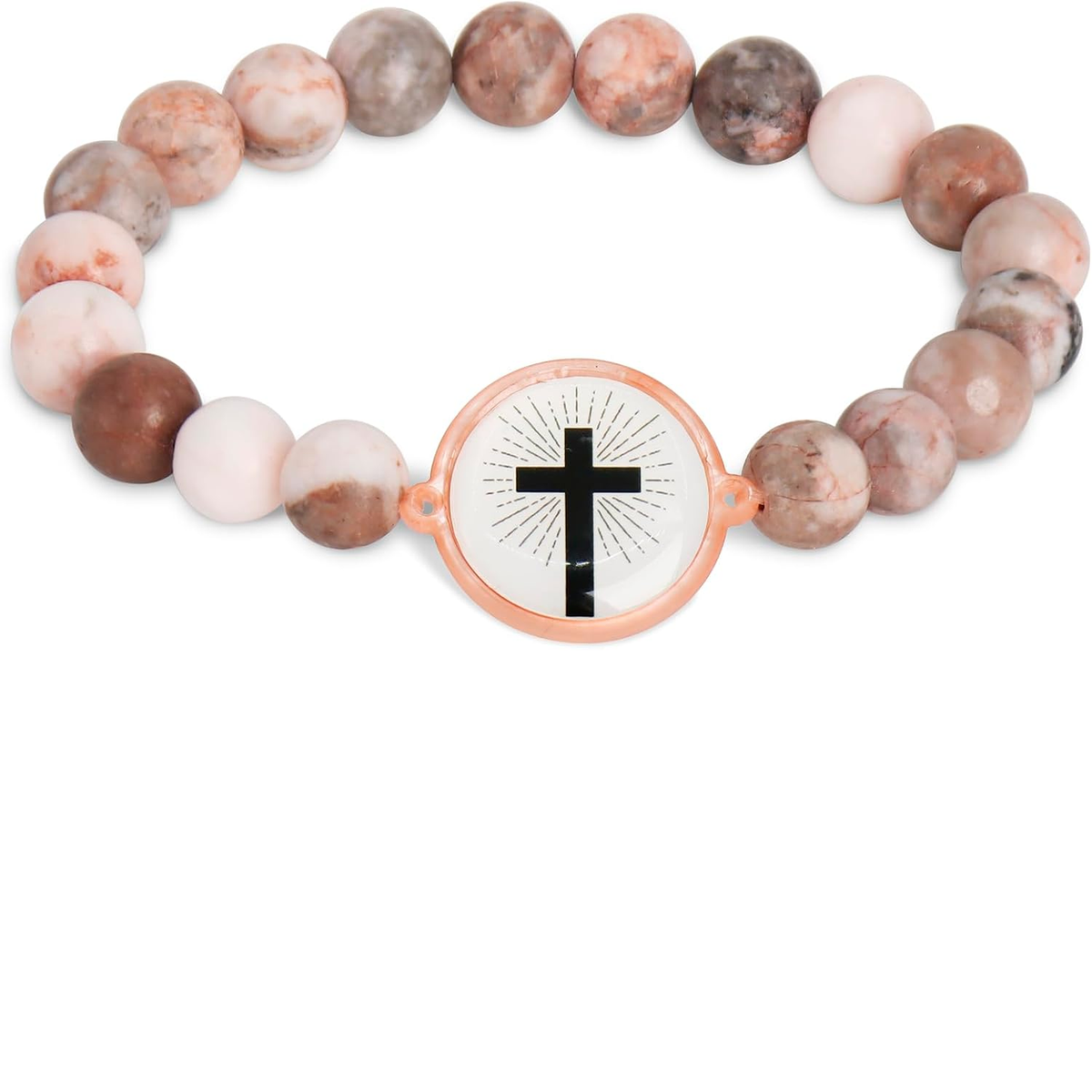 ✝ Women's NFC Bible Verse Bracelet Natural Stone Beaded Christian Scripture Faith Inspirational Jewelry Gift Daily