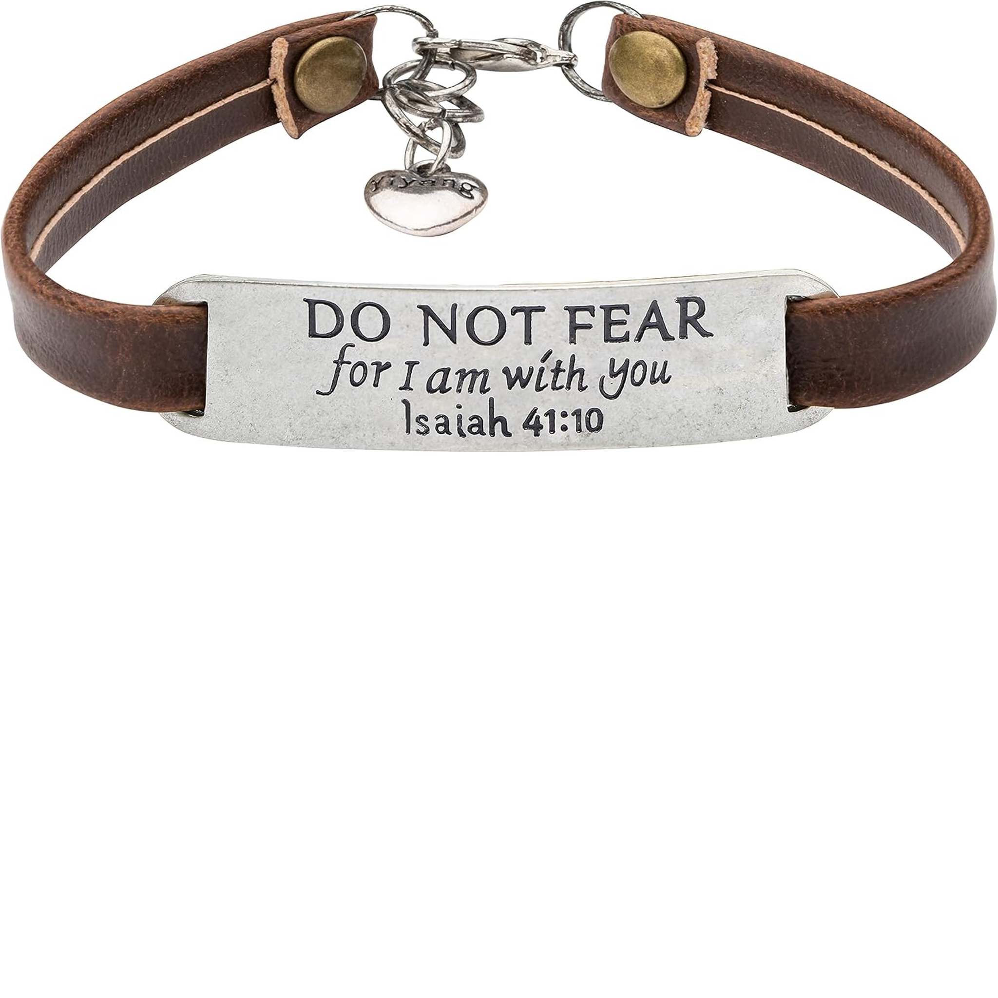 ✝ Women's Christian Leather Faith Bracelet Inspirational Bible Verse Jewelry Religious Gift for Baptism Christmas Birthday Daughter Sister Friend