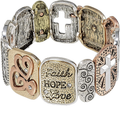 ✝ Religious Prayer Bracelet for Women – Heart Cross Faith Hope Christian Jewelry Gift for Mom Daughter Sister Friend