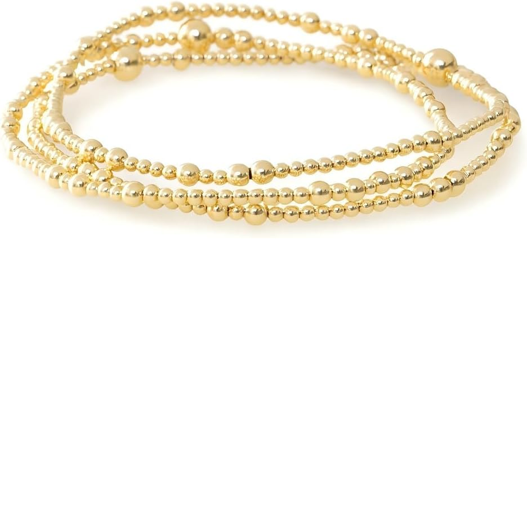 ✝ Women's Gold Beaded Cross Bracelet Stack Set Stretch Christian Faith Jewelry Gift for Women Teens