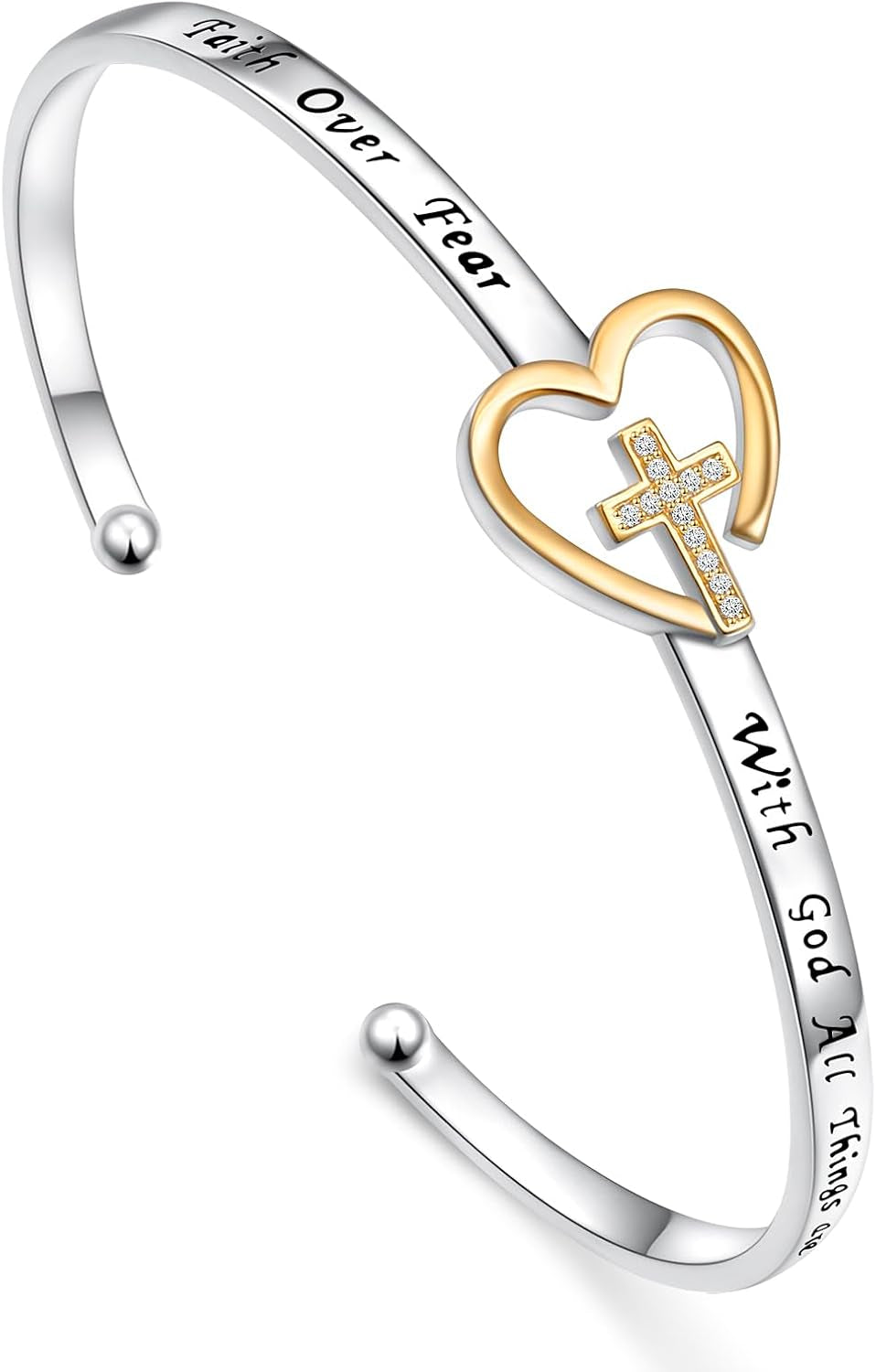 ✝ Angel Wing Memorial Bracelet 925 Sterling Silver Christian Cuff A Piece of My Heart Lives in Heaven Gift