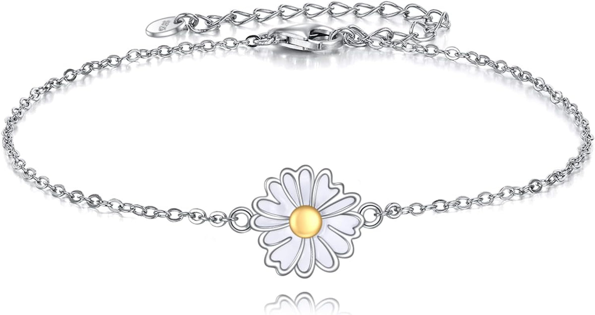 Women's 925 Sterling Silver Mustard Seed Cross Bracelet Christian Faith Jewelry Inspirational Gift for Mom Wife Sister