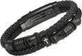 ✝ Men's Christian Cross Bracelet, Philippians 4:13 Bible Verse, Adjustable Braided Faith Jewelry Gift