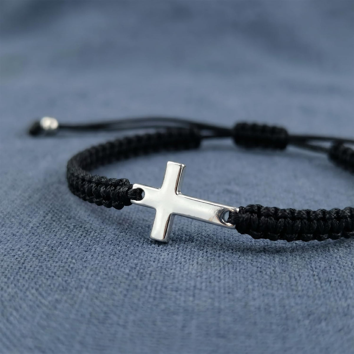 Matching Christian Cross Friendship Bracelets Jesus Inspired Adjustable Woven Stainless Steel Faith Jewelry Gift Couples