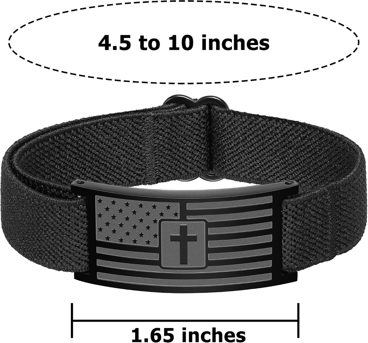 ✝ American Flag Cross Bracelet Bible Verse Christian Faith Patriotic Jewelry Gift for Men Boys