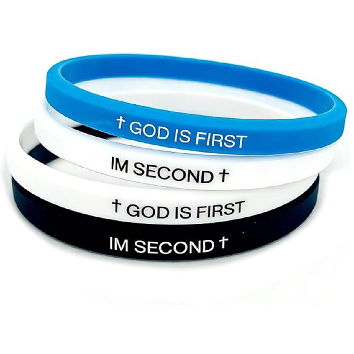 ✝ God Is First Silicone Bracelet Christian Bible Verse Faith Religious Wristband Inspirational Jewelry Gift for Men Women