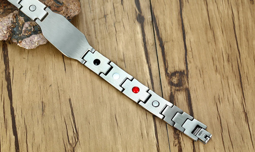 Men’s Carbon Fiber Cross Magnetic Bracelet – Luxury Waterproof Health Energy Jewelry
