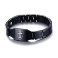 Men’s Carbon Fiber Cross Magnetic Bracelet – Luxury Waterproof Health Energy Jewelry