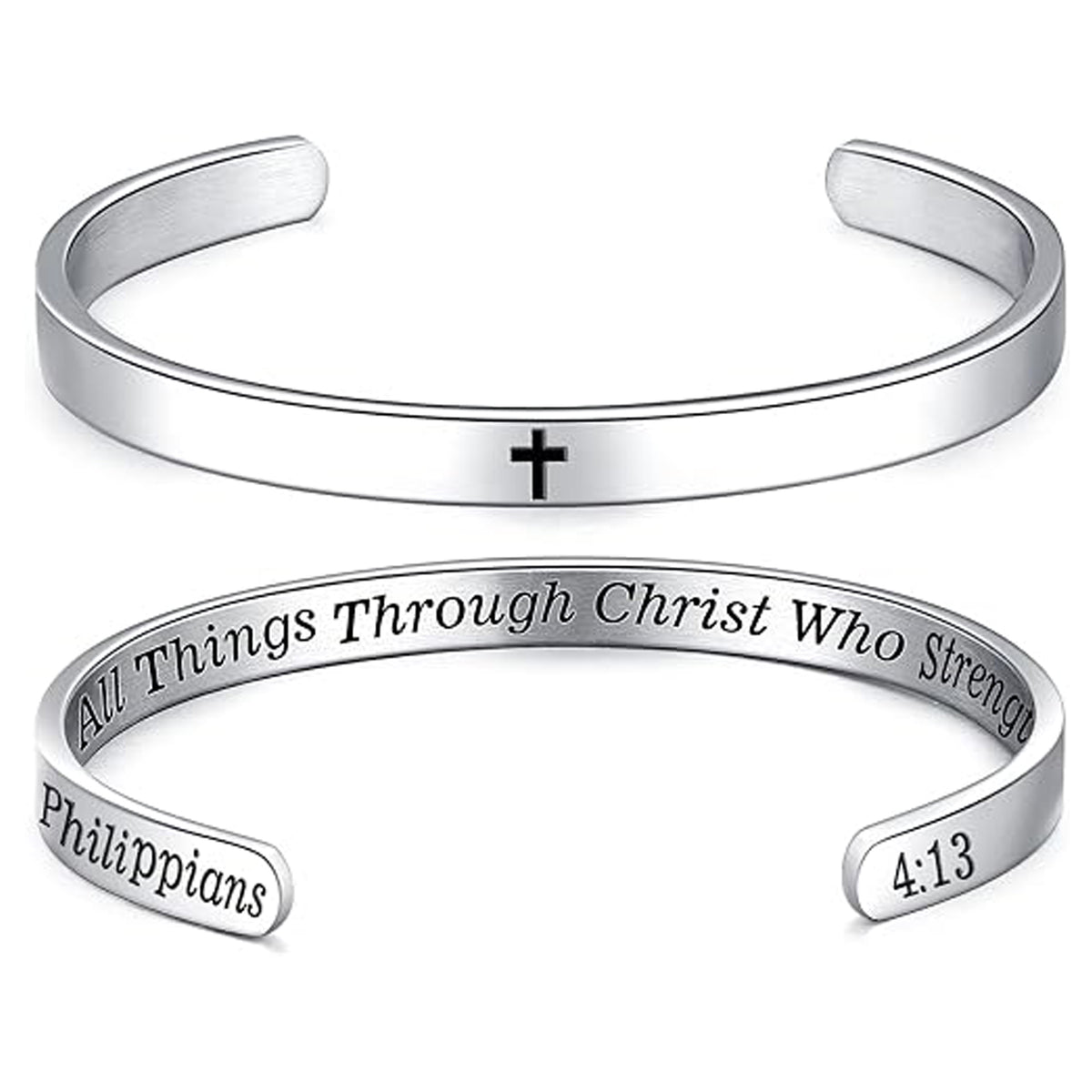 Women's God Is Within Her Psalm 46:5 Cuff Bracelet Stainless Steel Christian Bible Verse Faith Jewelry Gift