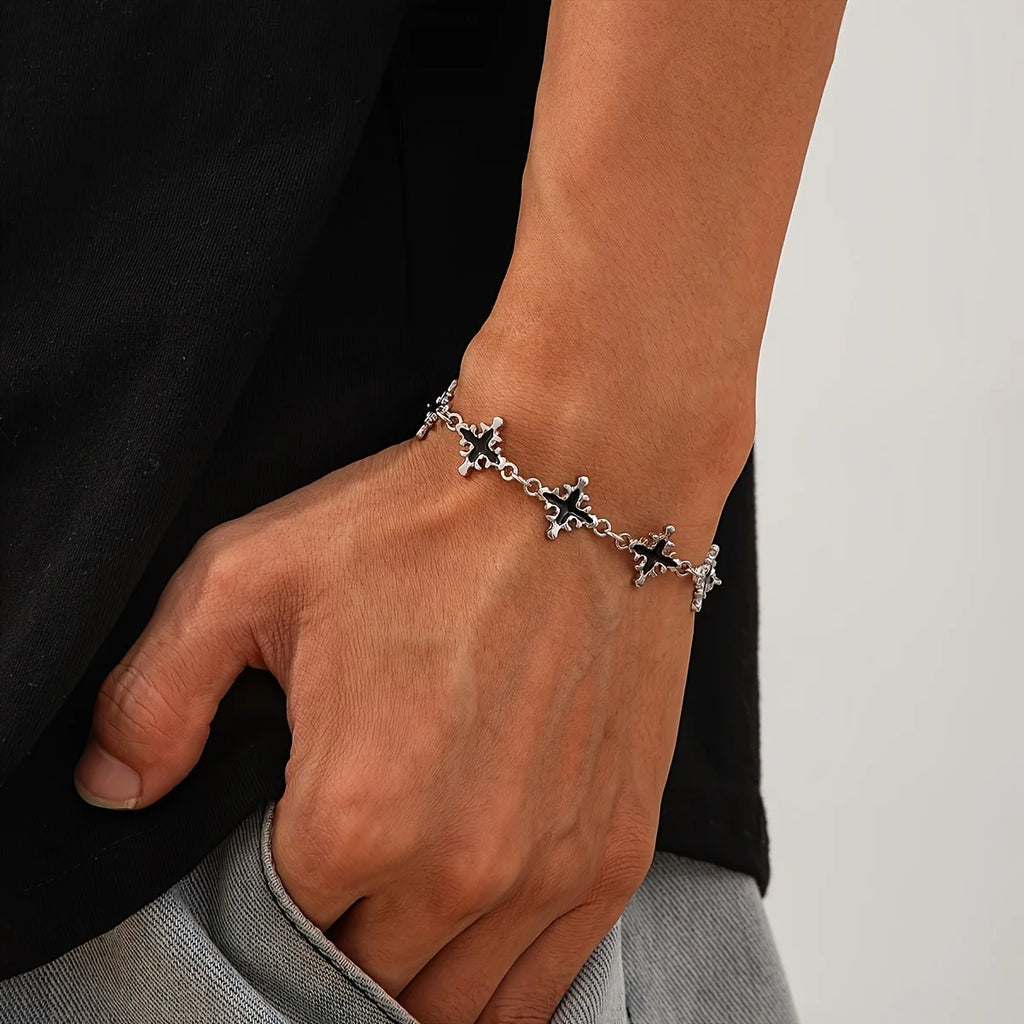 Gothic Punk Cross Chain Bracelet – Retro Unisex Christian Faith Jewelry Accessory