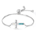✝ Women's 925 Sterling Silver Mustard Seed Cross Bracelet Christian Faith Jewelry Inspirational Gift Mom Wife