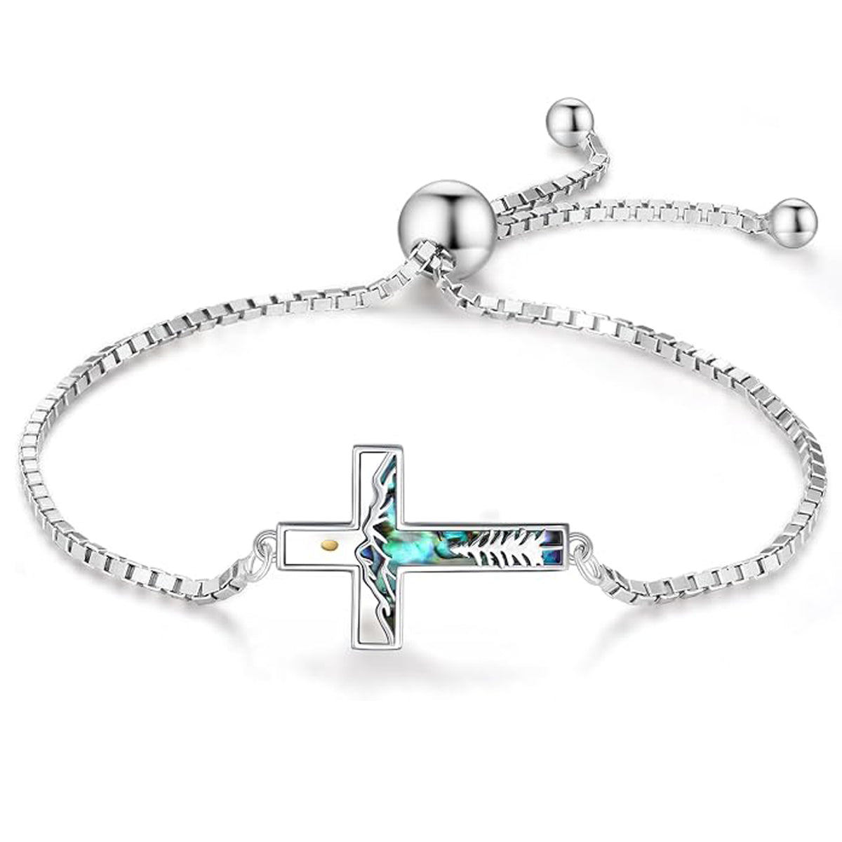 Women's 925 Sterling Silver Mustard Seed Cross Bracelet Christian Faith Jewelry Inspirational Gift Mom Wife