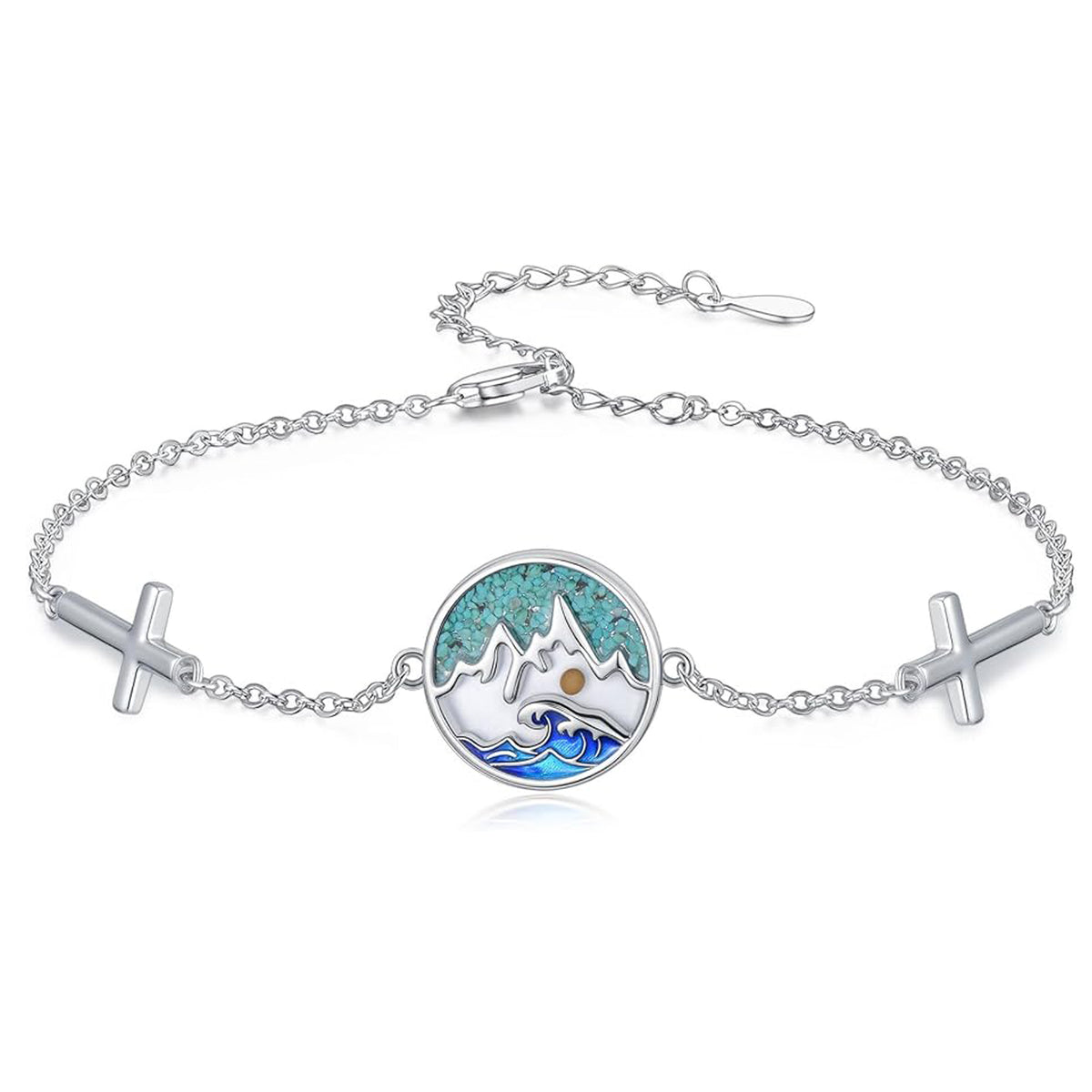 Women's 925 Sterling Silver Mustard Seed Cross Bracelet Christian Faith Jewelry Inspirational Gift Mom Wife