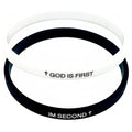 ✝ God Is First Silicone Bracelet Christian Bible Verse Faith Religious Wristband Inspirational Jewelry Gift for Men Women