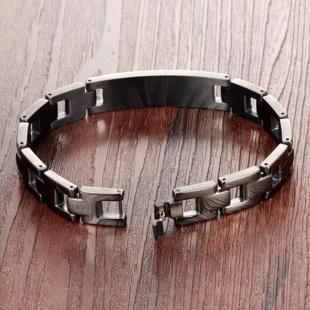 ✝ Spanish English Lord's Prayer Cross Bracelet for Men, Christian Bible Scripture Faith Jewelry
