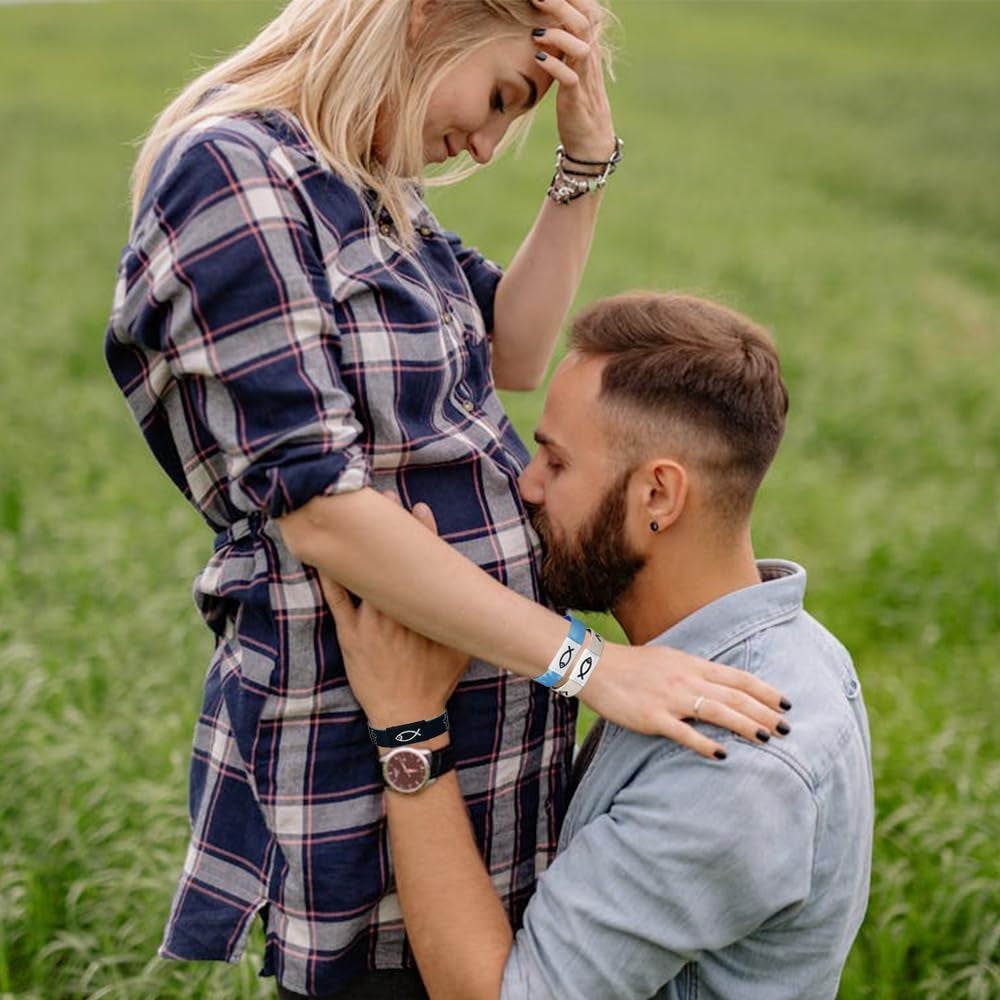 ✝ 6-Piece Bible Verse NFC Bracelets Elastic Christian Scripture Wristbands Faith Gifts for Women Men