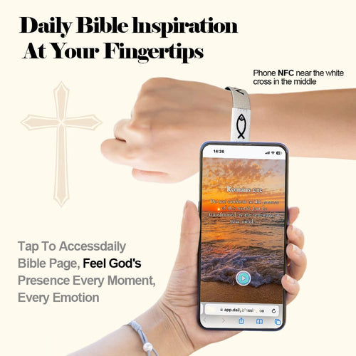 ✝ 6-Piece Bible Verse NFC Bracelets Elastic Christian Scripture Wristbands Faith Gifts for Women Men