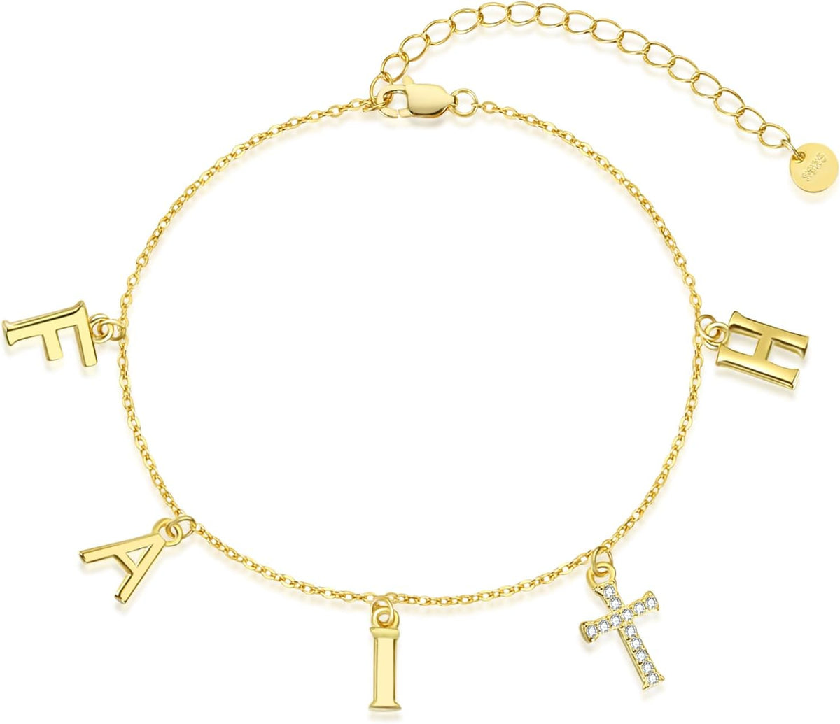 Women's 925 Sterling Silver Cross Bracelet Cubic Zirconia Christian Faith Hope Inspirational Religious Jewelry Gift