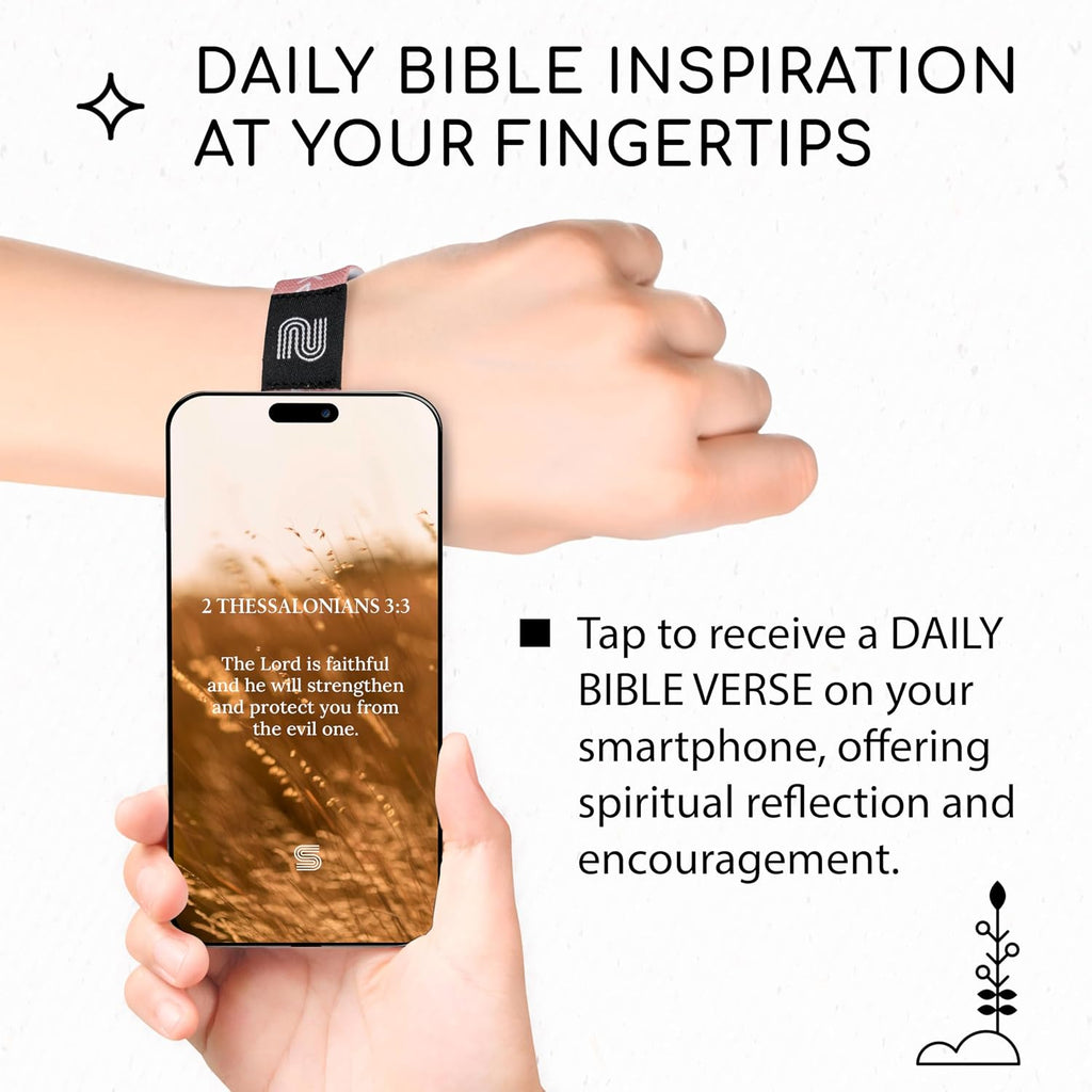 Daily Bible Verse Bracelet for Teens Scan to Read Scripture Christian Faith Wristband Gift for Boys Girls