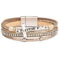 Blessed Cross Leather Wrap Bracelet for Women Boho Western Stacked Cuff Christian Faith Jewelry Gift