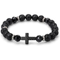 ✝ American Flag Cross Bracelet for Men Patriotic Christian Faith Gift for Dad Husband Veteran